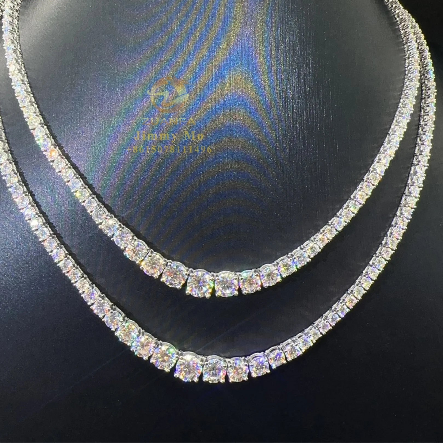 Female Jewelry Collection 925 Sterling Silver Moissanite Tennis Chain