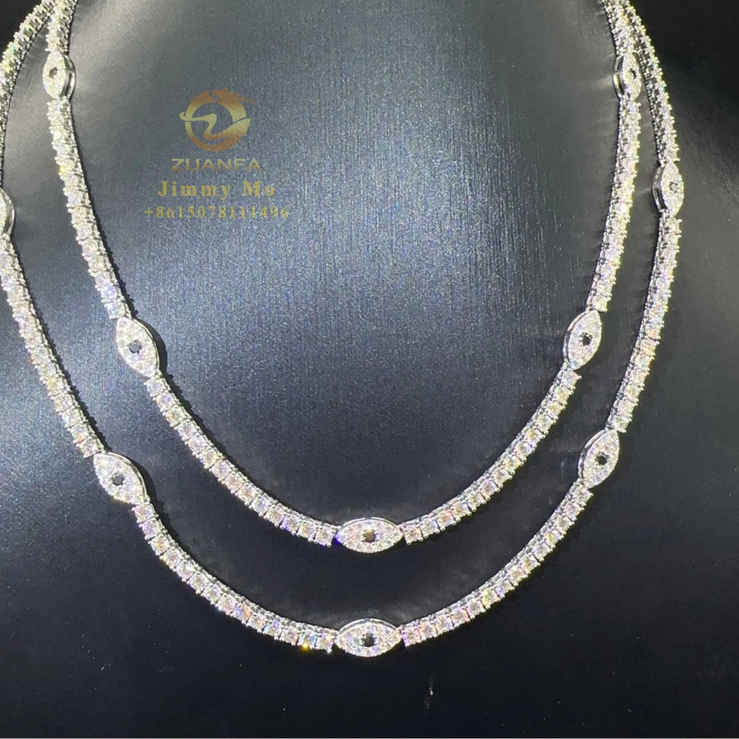 Female Jewelry Collection 925 Sterling Silver Moissanite Tennis Chain