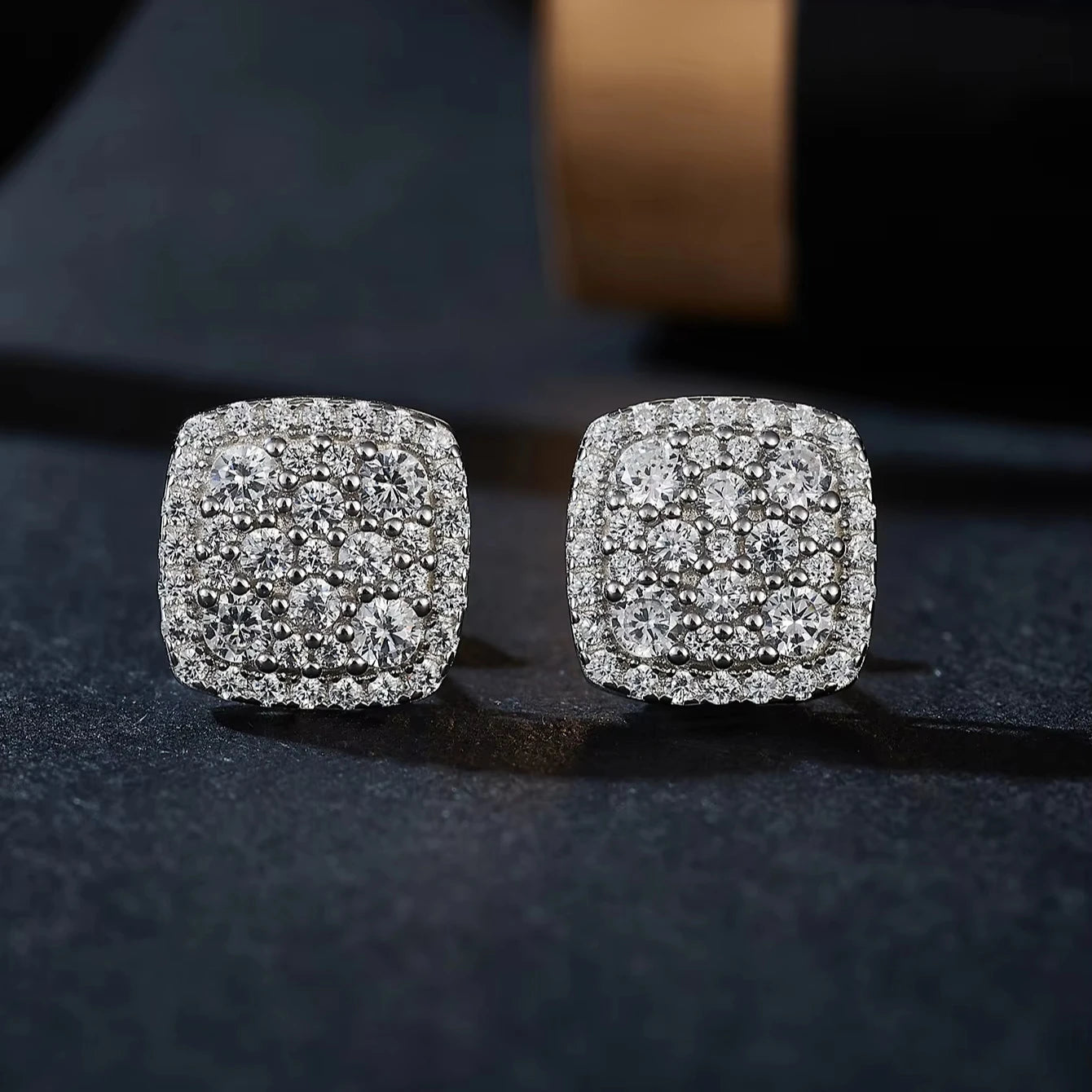High Quality Hip Hop Jewelry Moissanite S925 Earring Diamond Earrings Vvs Moissanite Stud Earring