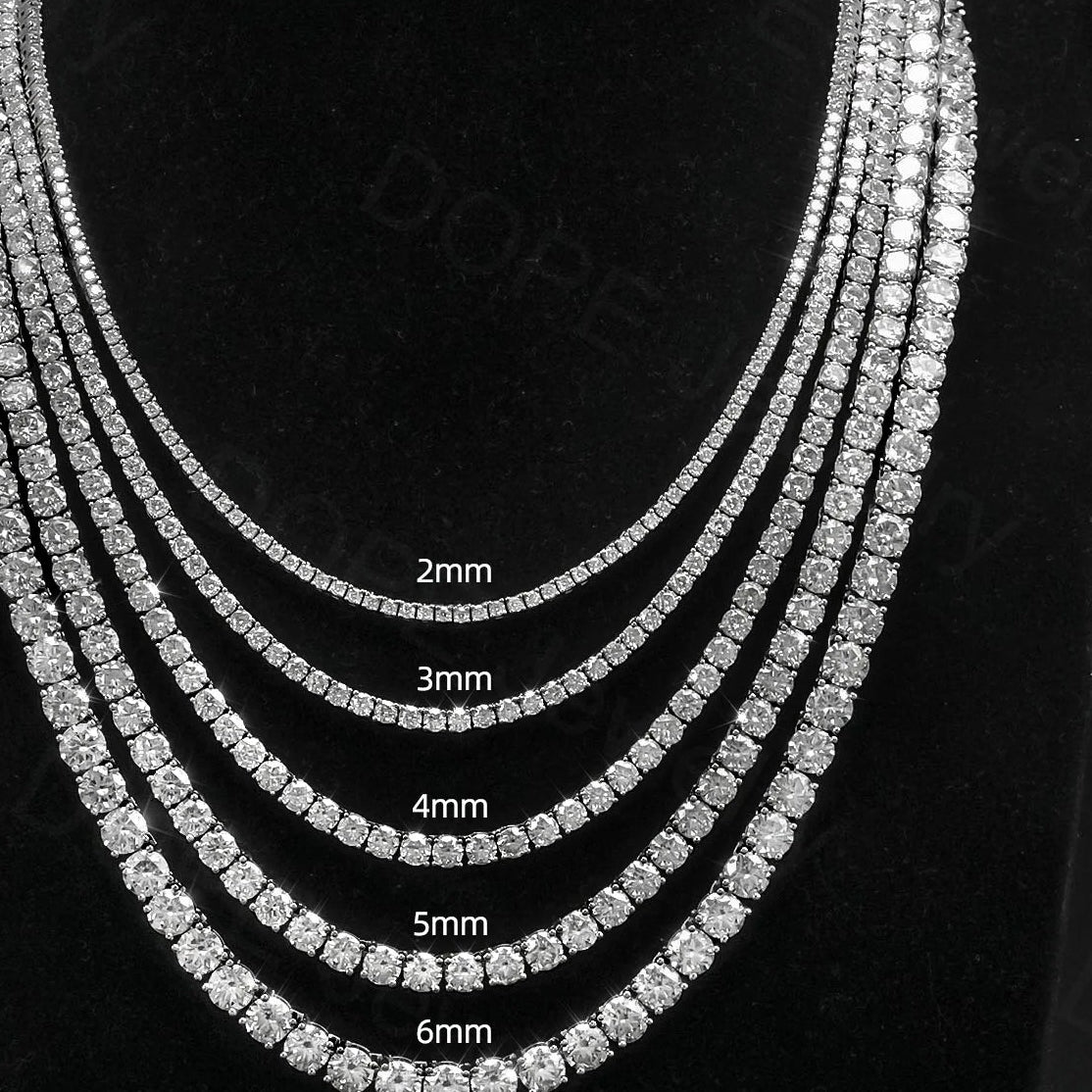 4mm Moissanite Jewelry 925 Silver VVS Moissanite Tennis Chain