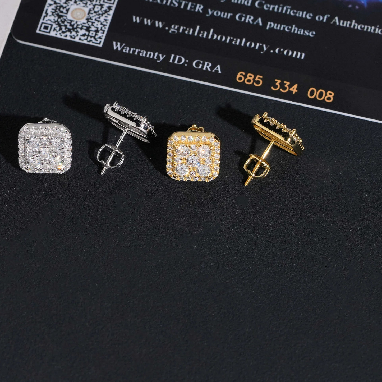 Hip Hop Jewelry Moissanite Earrings Pass Diamond Tester Solid 925 Silver Iced Out Moissanite Screw Back Earrings