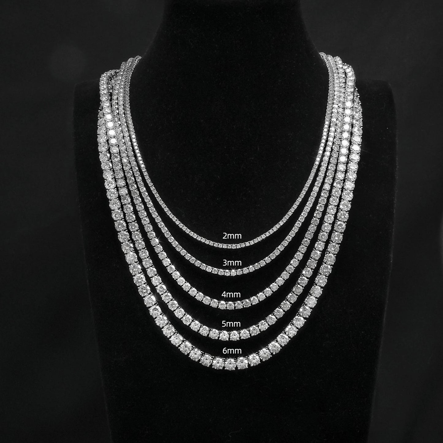 4mm Moissanite Jewelry 925 Silver VVS Moissanite Tennis Chain