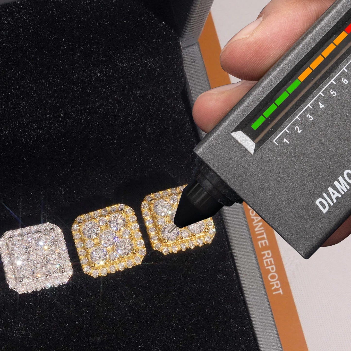 Hip Hop Jewelry Moissanite Earrings Pass Diamond Tester Solid 925 Silver Iced Out Moissanite Screw Back Earrings