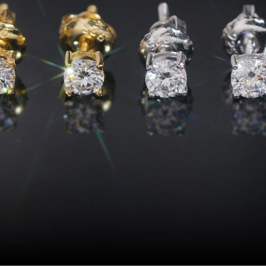 Hip Hop Jewelry Stud Moissanite Earrings 925 Sterling Silver GRA Certificated