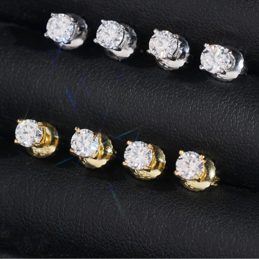 Hip Hop Jewelry Stud Moissanite Earrings 925 Sterling Silver GRA Certificated