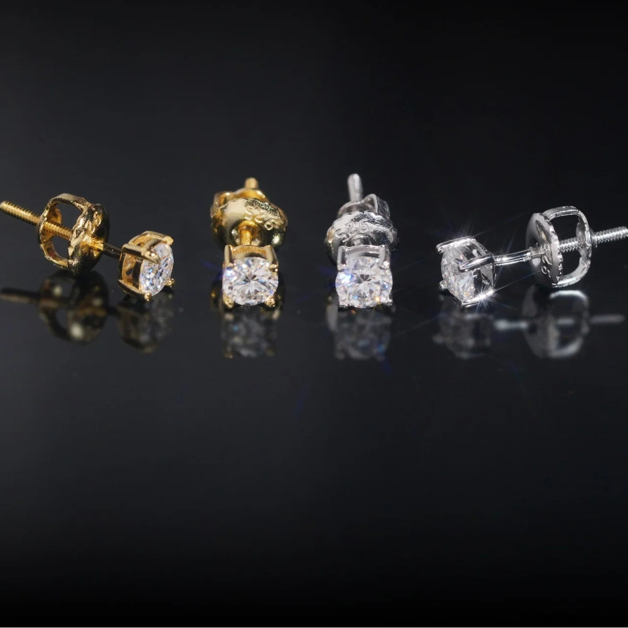 Hip Hop Jewelry Stud Moissanite Earrings 925 Sterling Silver GRA Certificated