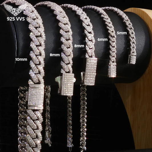 925 Moissanite  Cuban link Bracelet