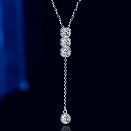 Moissanite Lariat Necklace for Women