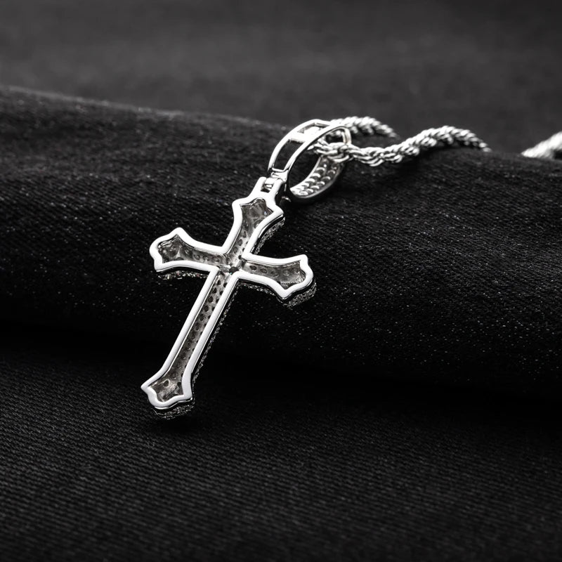 Moissanite Classic Cross Pendant 925 Sterling Silver