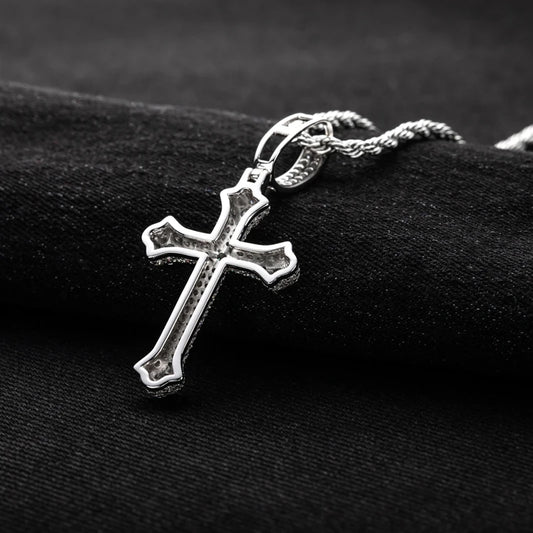 Moissanite Classic Cross Pendant 925 Sterling Silver