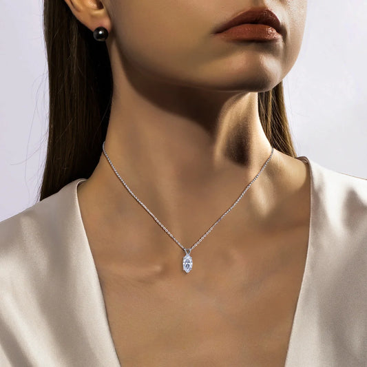 Marquise Cut Moissanite Pendant set