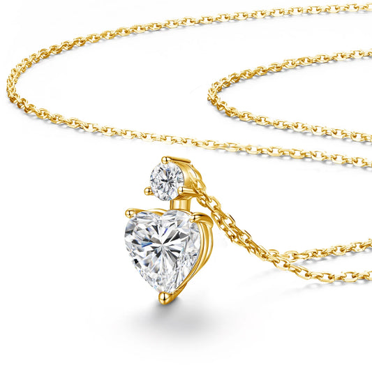 Romantic Heart Shape Moissanite Pendant Necklace
