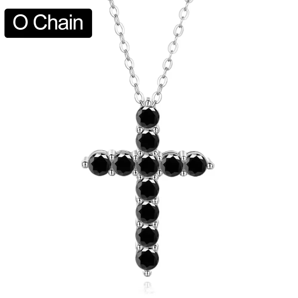 Moissanite Cross Pendant Chain set