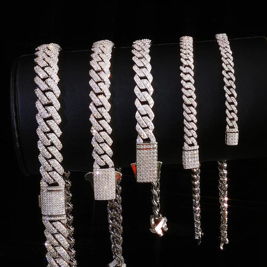 925 Moissanite  Cuban link Bracelet