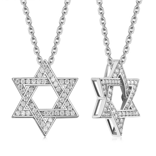 Star Of David Moissanite Pendant chain set