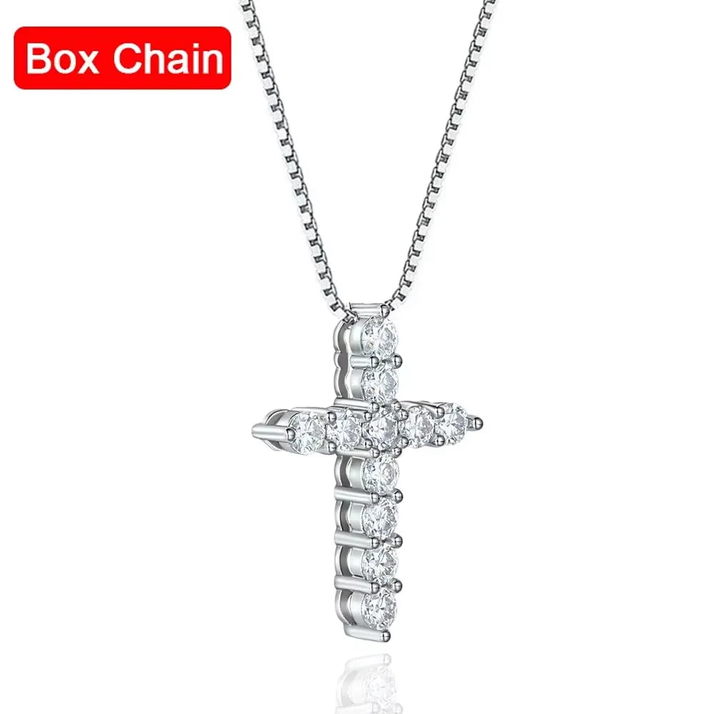 Moissanite Cross Pendant Chain set