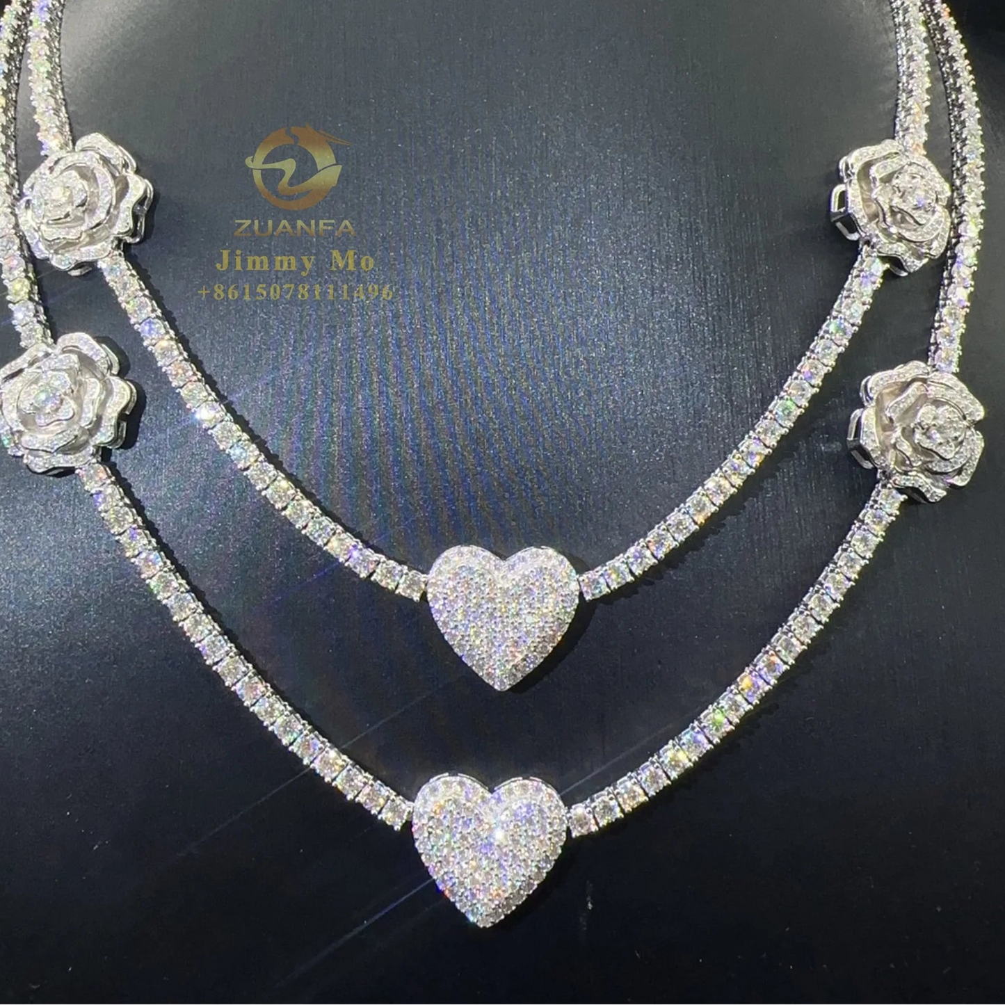 Female Jewelry Collection 925 Sterling Silver Moissanite Tennis Chain