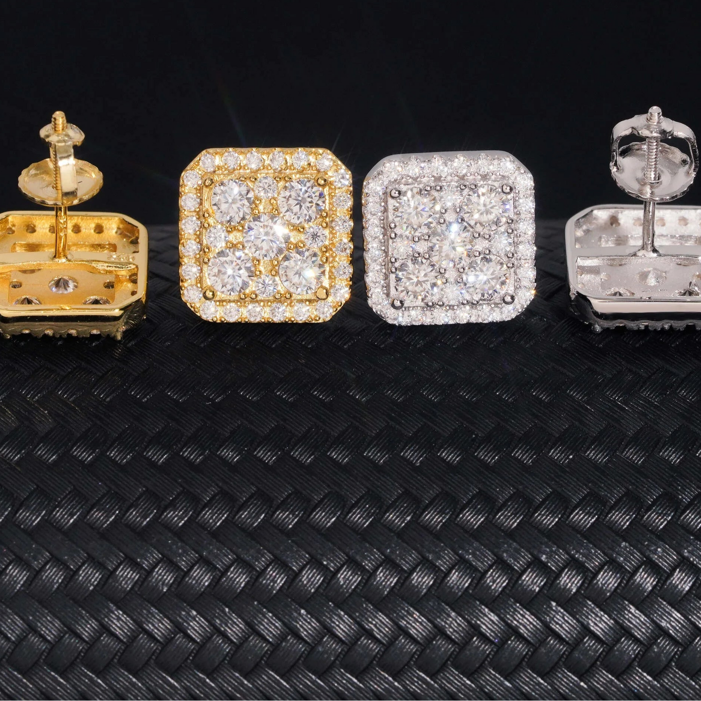 Hip Hop Jewelry Moissanite Earrings Pass Diamond Tester Solid 925 Silver Iced Out Moissanite Screw Back Earrings