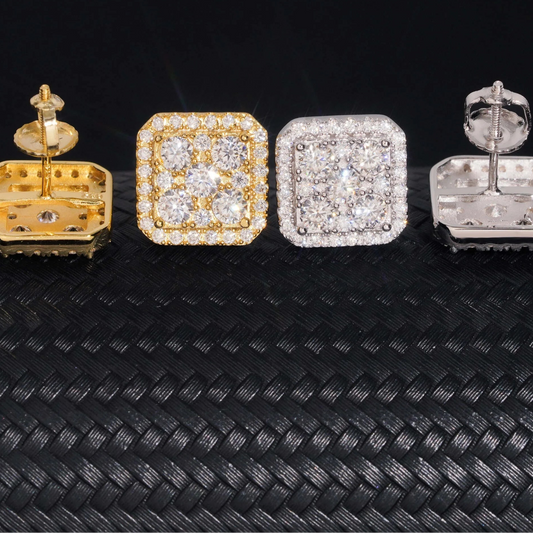 Hip Hop Jewelry Moissanite Earrings Pass Diamond Tester Solid 925 Silver Iced Out Moissanite Screw Back Earrings